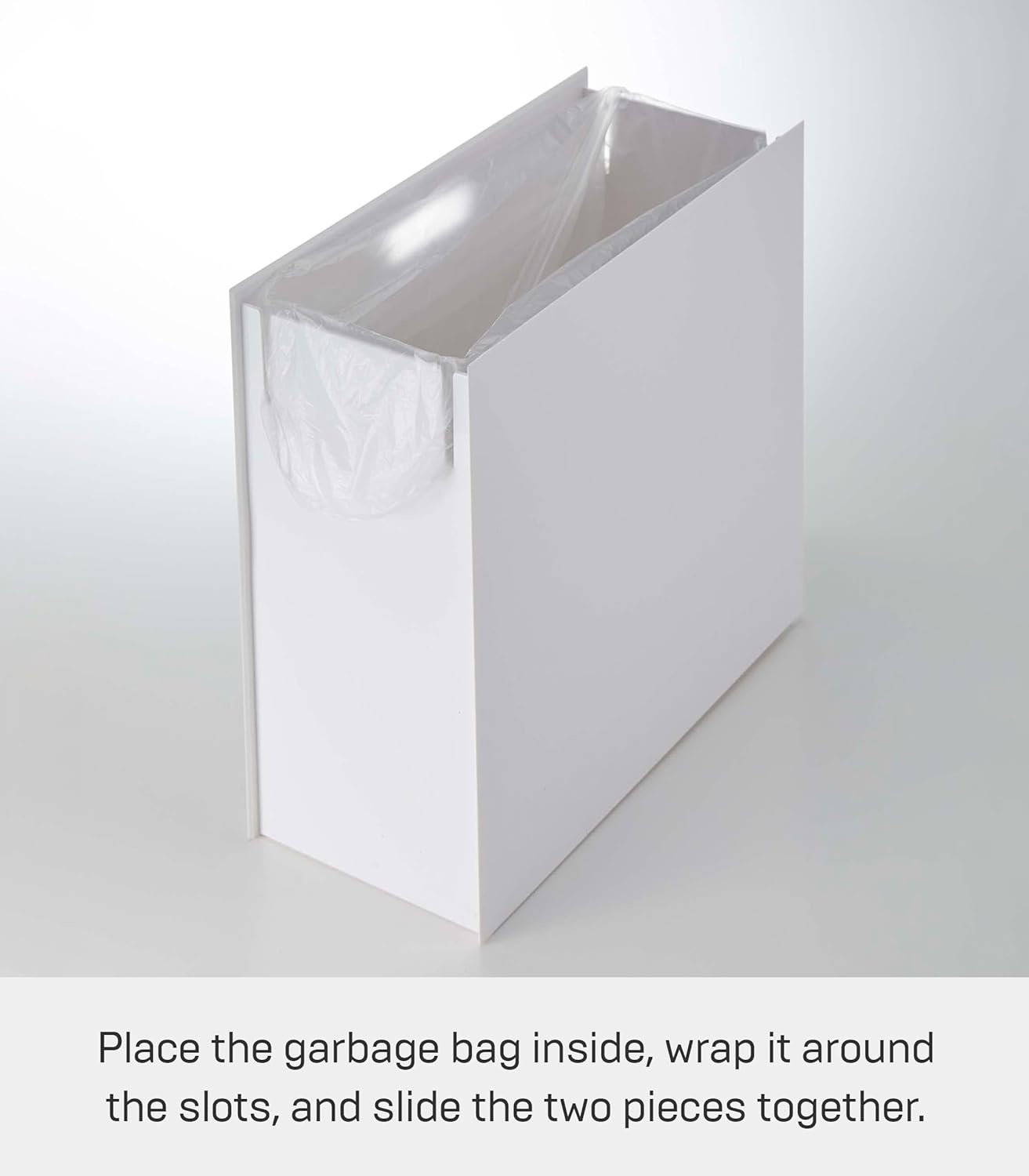 image:imageYAMAZAKI Home Tower Trash Can Modern Garbage Waste Basket with Handle for Kitchen Bedroom Bathroom Office Short Abs Plastic 24 Gallons 9 LitersWhite