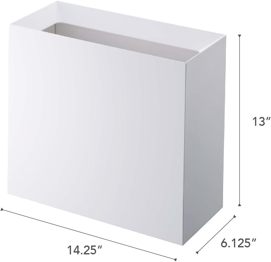 image:imageYAMAZAKI Home Tower Trash Can Modern Garbage Waste Basket with Handle for Kitchen Bedroom Bathroom Office Short Abs Plastic 24 Gallons 9 LitersWhite