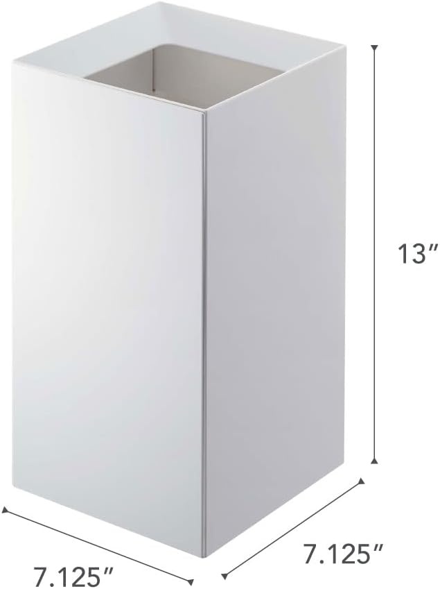 image:imageYAMAZAKI Home Tower Trash Can Modern Garbage Waste Basket with Handle for Kitchen Bedroom Bathroom Office Short Abs Plastic 24 Gallons 9 LitersWhite