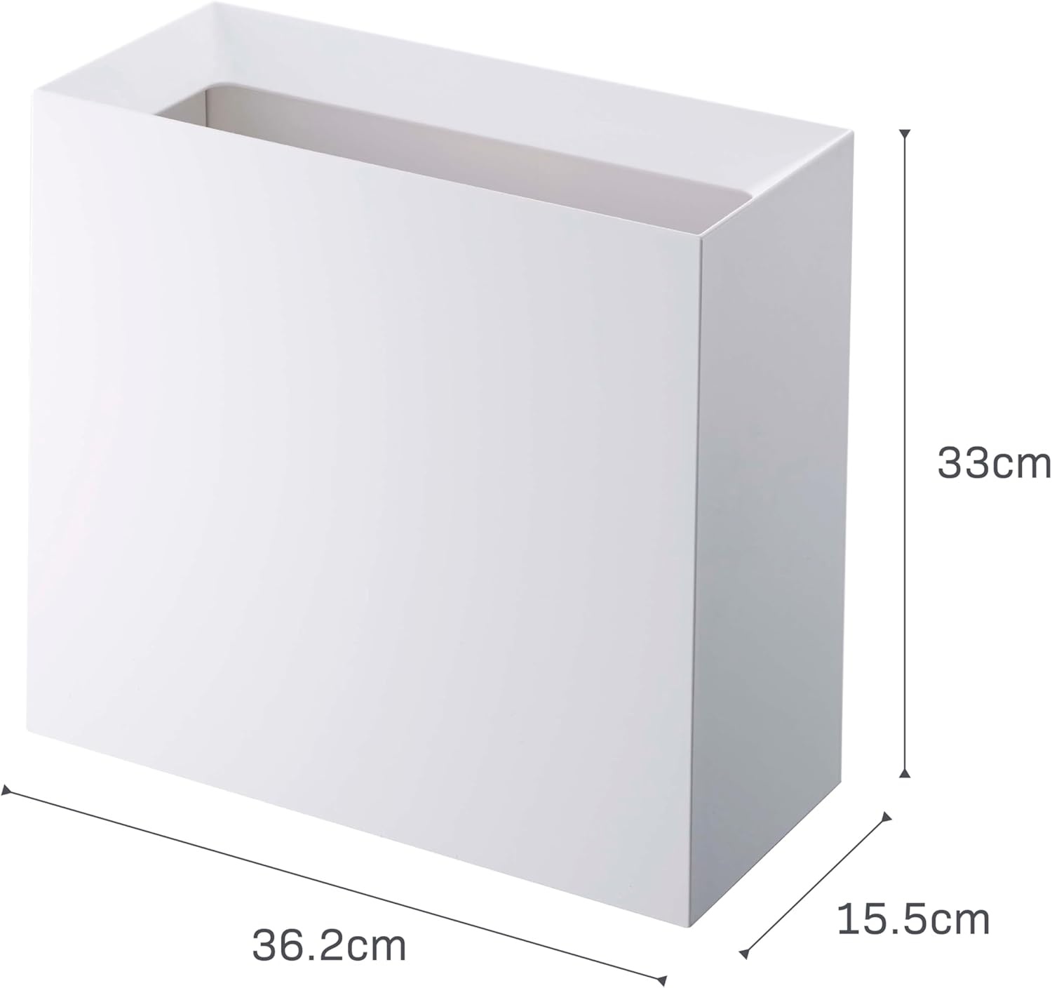 image:imageYAMAZAKI Home Tower Trash Can Modern Garbage Waste Basket with Handle for Kitchen Bedroom Bathroom Office Short Abs Plastic 24 Gallons 9 LitersWhite