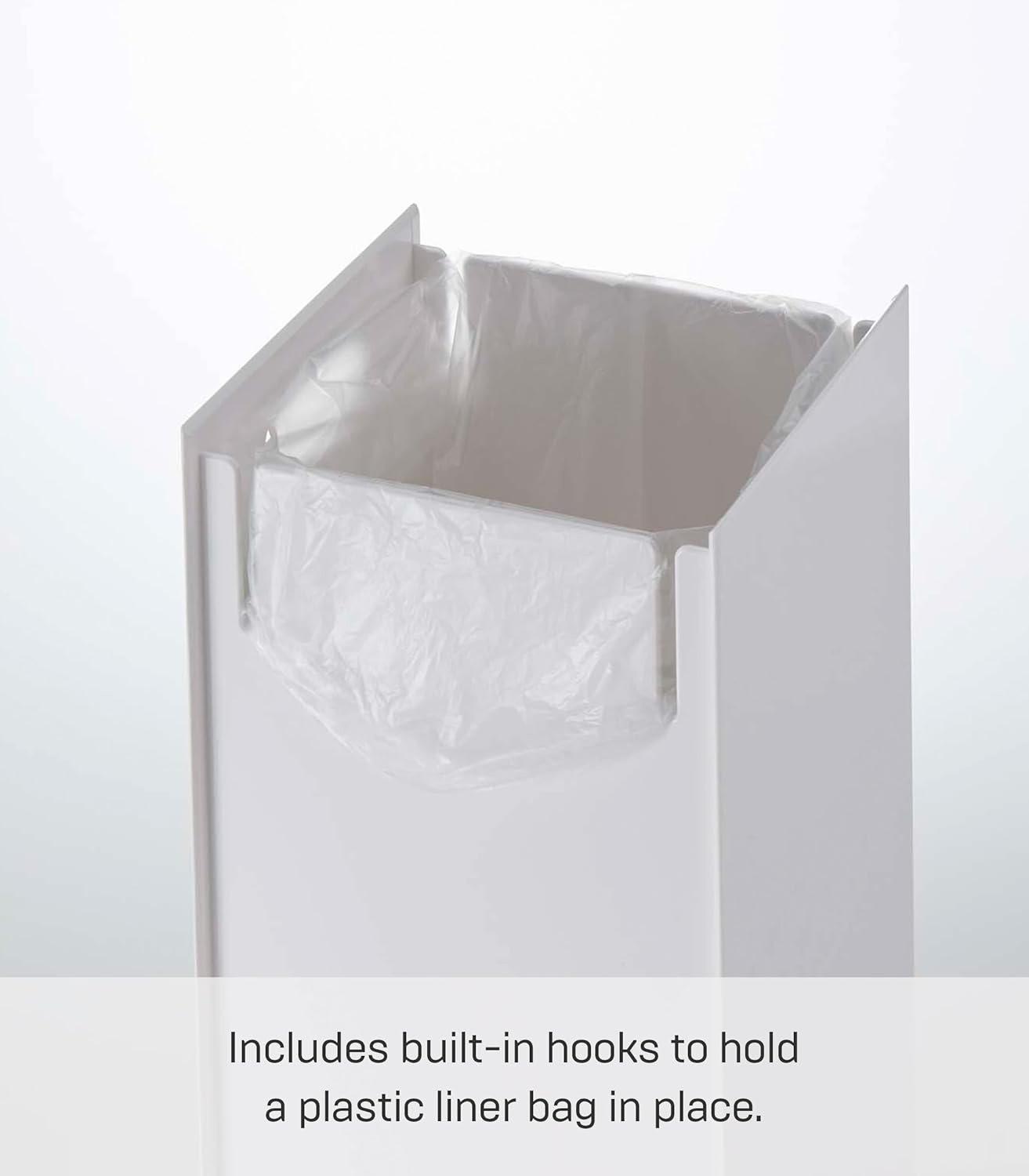 image:imageYAMAZAKI Home Tower Trash Can Modern Garbage Waste Basket with Handle for Kitchen Bedroom Bathroom Office Short Abs Plastic 24 Gallons 9 LitersWhite