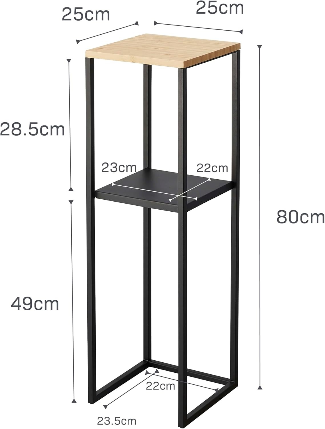 image:imageYAMAZAKI Home Tower TwoTier Display amp Corner Storage Shelf Entryway Or Bedside Console Table for Humidifiers Or Plants 315 Steel WoodBlack