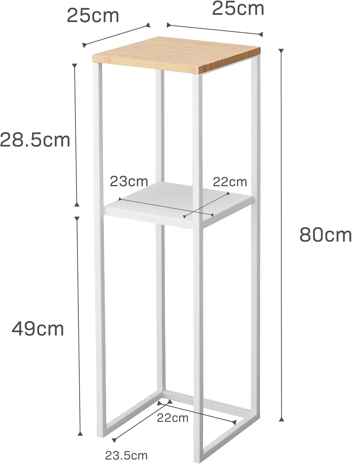 image:imageYAMAZAKI Home Tower TwoTier Display amp Corner Storage Shelf Entryway Or Bedside Console Table for Humidifiers Or Plants 315 Steel WoodWhite