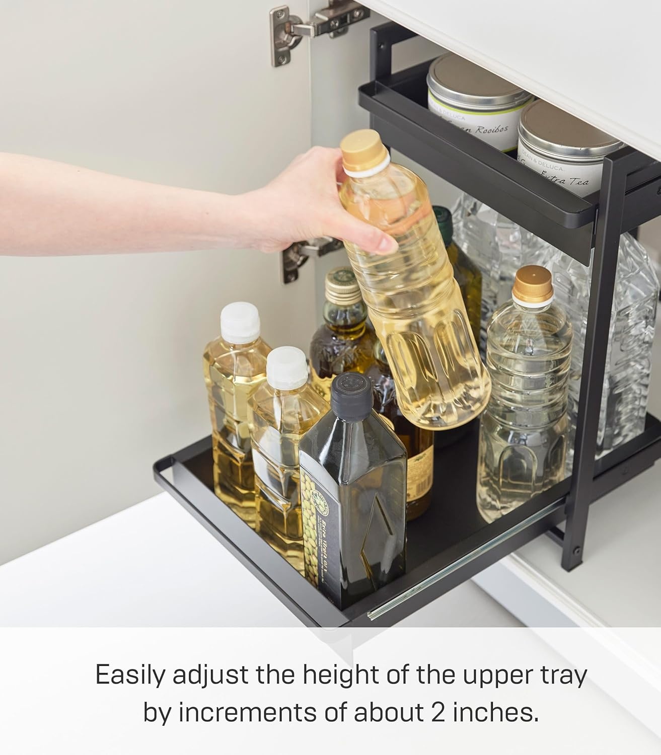 image:imageYAMAZAKI Home Tower UnderSink Rack with PullOut Shelf Versatile Kitchen Cabinet Storage Drawers 2 Tiers Sturdy Organization System SteelBlack
