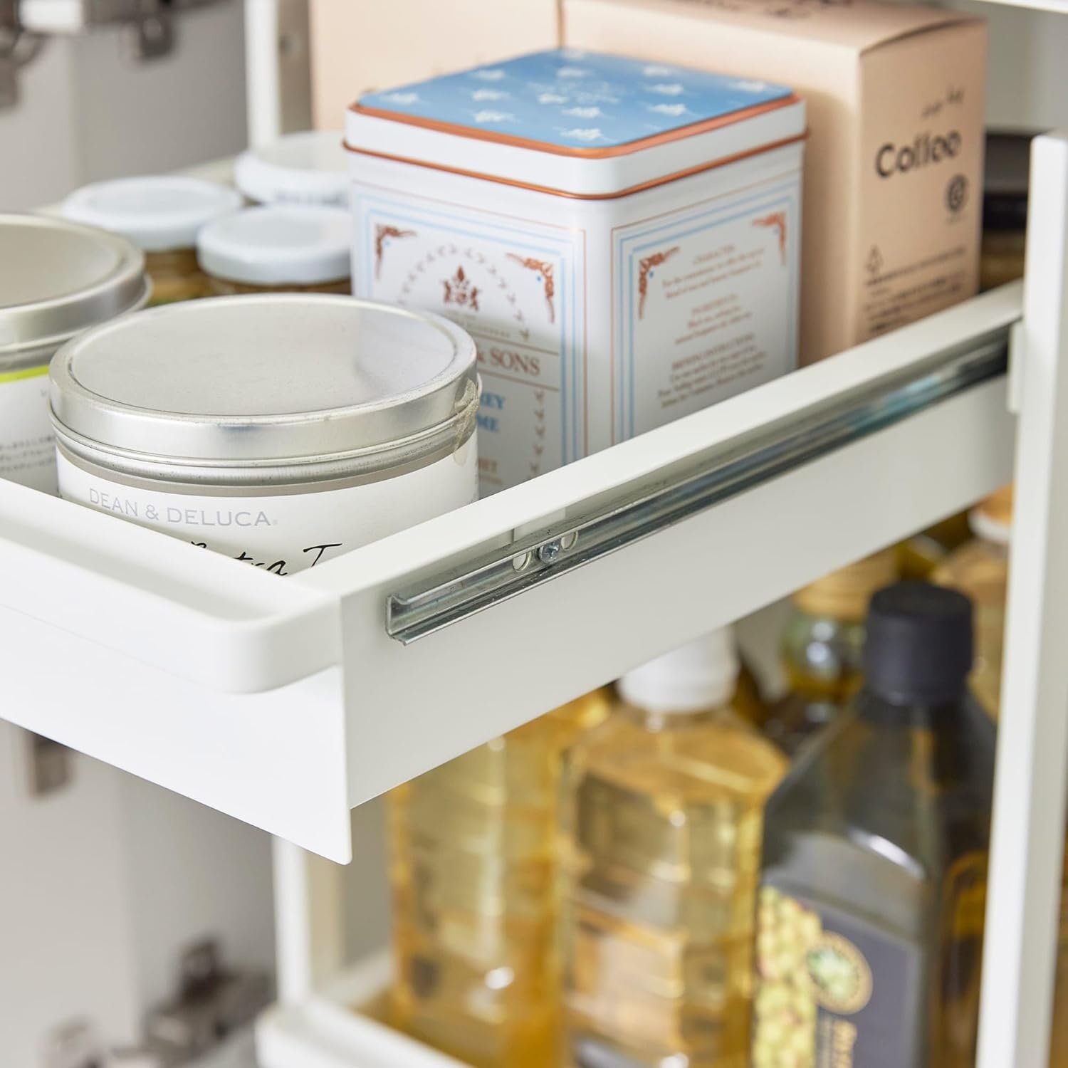 image:imageYAMAZAKI Home Tower UnderSink Rack with PullOut Shelf Versatile Kitchen Cabinet Storage Drawers 2 Tiers Sturdy Organization System SteelWhite