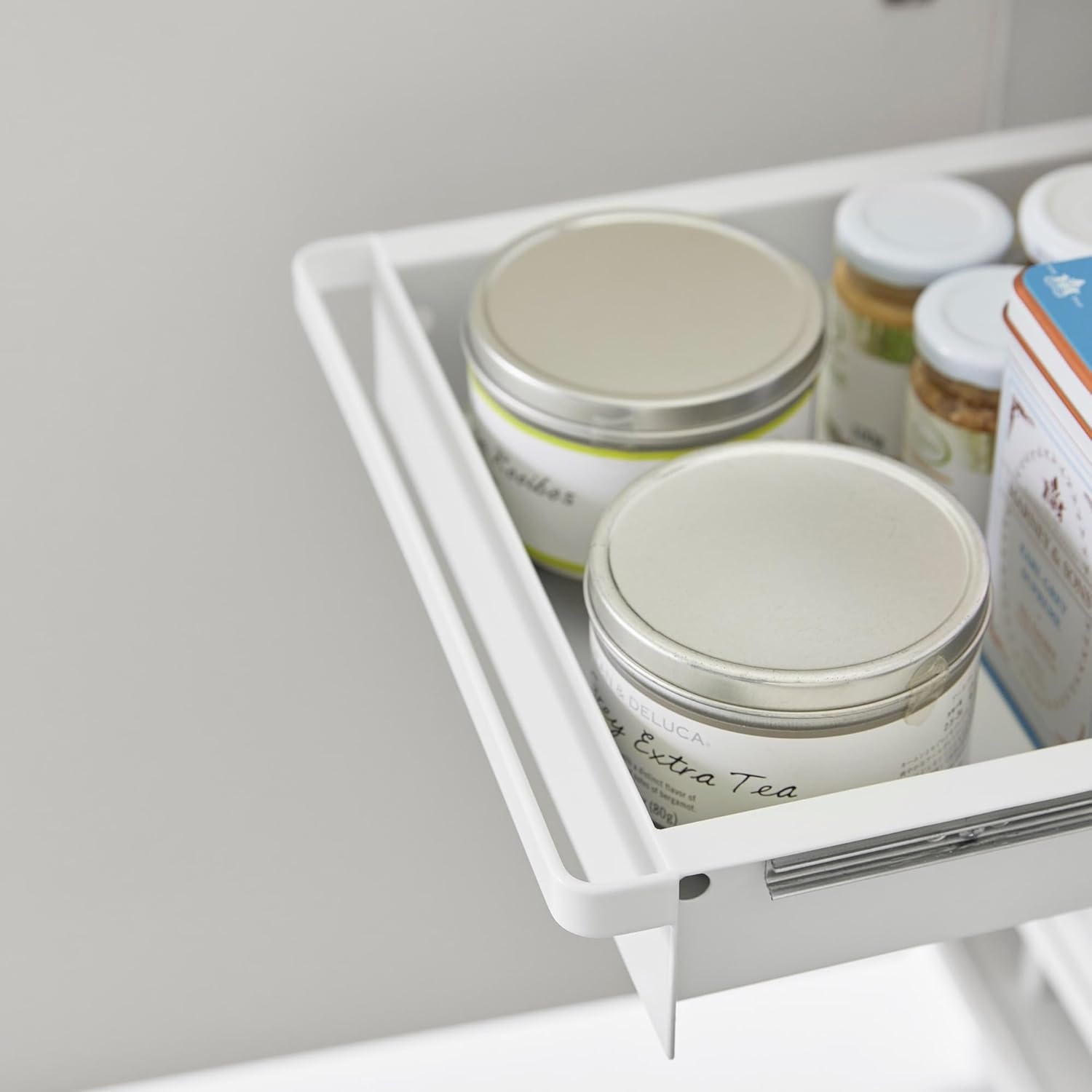 image:imageYAMAZAKI Home Tower UnderSink Rack with PullOut Shelf Versatile Kitchen Cabinet Storage Drawers 2 Tiers Sturdy Organization System SteelWhite