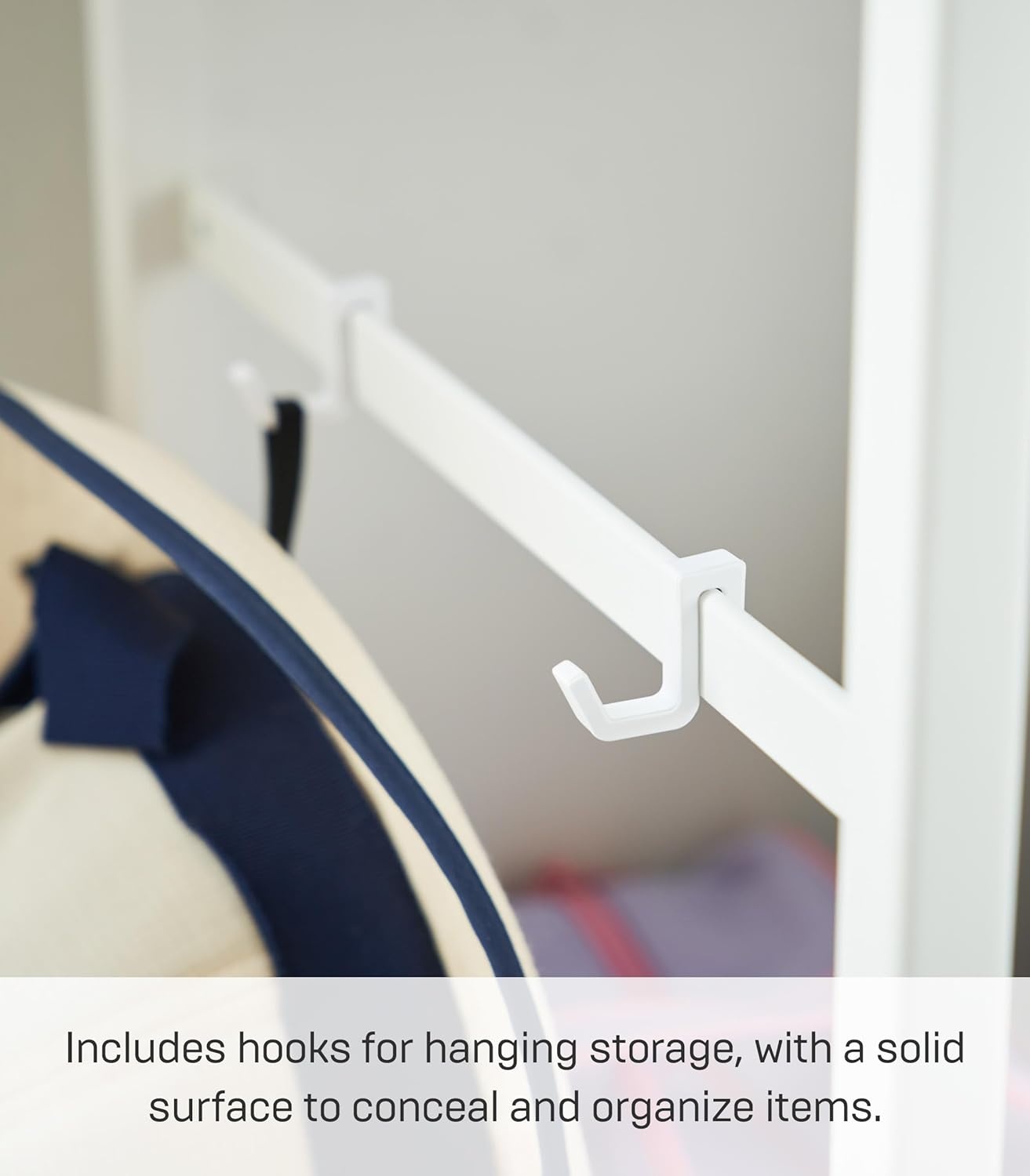 image:imageYAMAZAKI Home Tower Wheeled Wagon Cart with Adjustable Shelves and Hooks Rolling Concealed Organization for Food Pet Supplies Or School Supplies 24 Steel White
