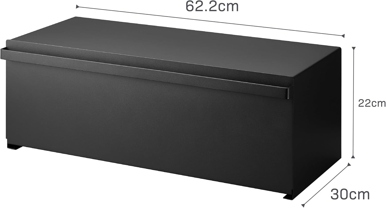 image:imageYAMAZAKI Home Tower Wide Bread Box Keeper Holder Container Metal Bread Holder Saver Large Counter Storage SteelBlack