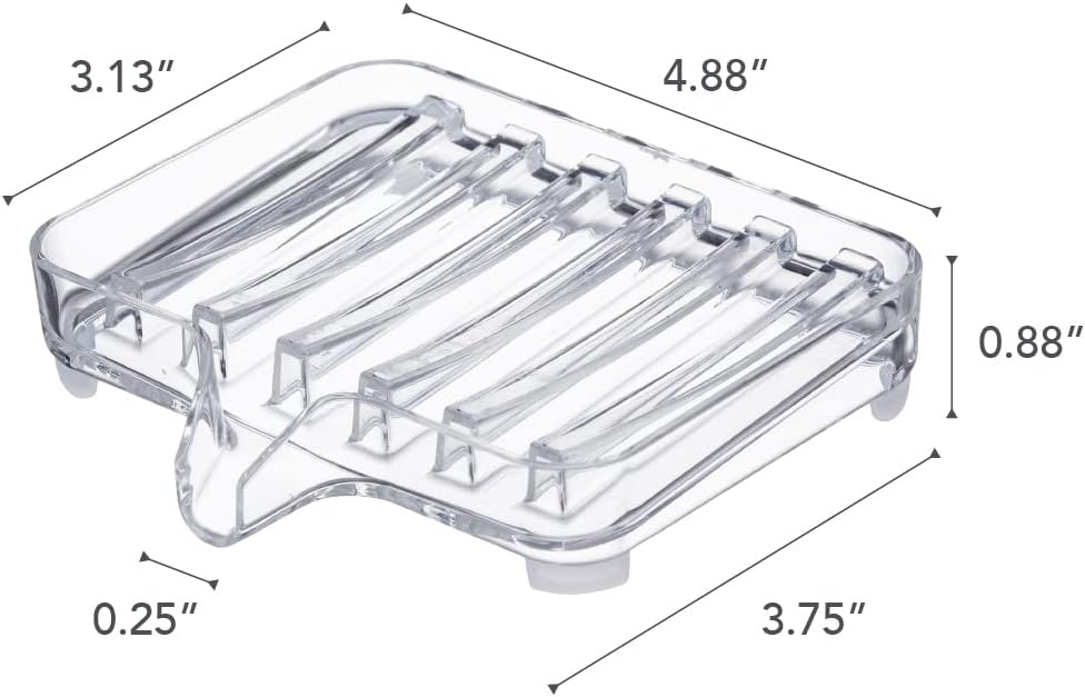 image:imageYAMAZAKI Home Veil SelfDraining Soap Tray Sink Counter Holder Dish AcrylicClear