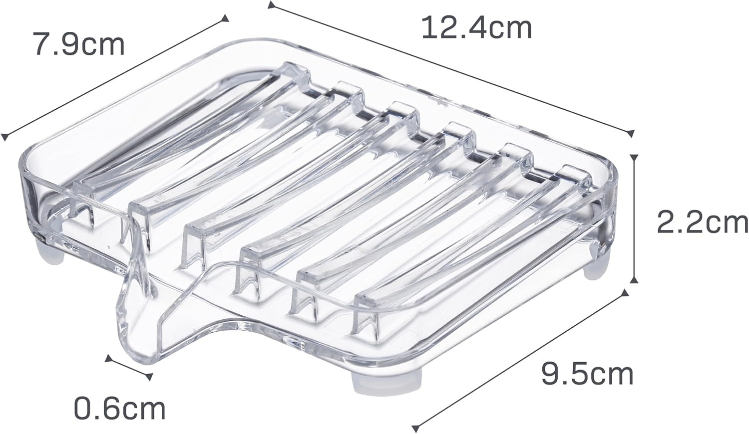 image:imageYAMAZAKI Home Veil SelfDraining Soap Tray Sink Counter Holder Dish AcrylicClear