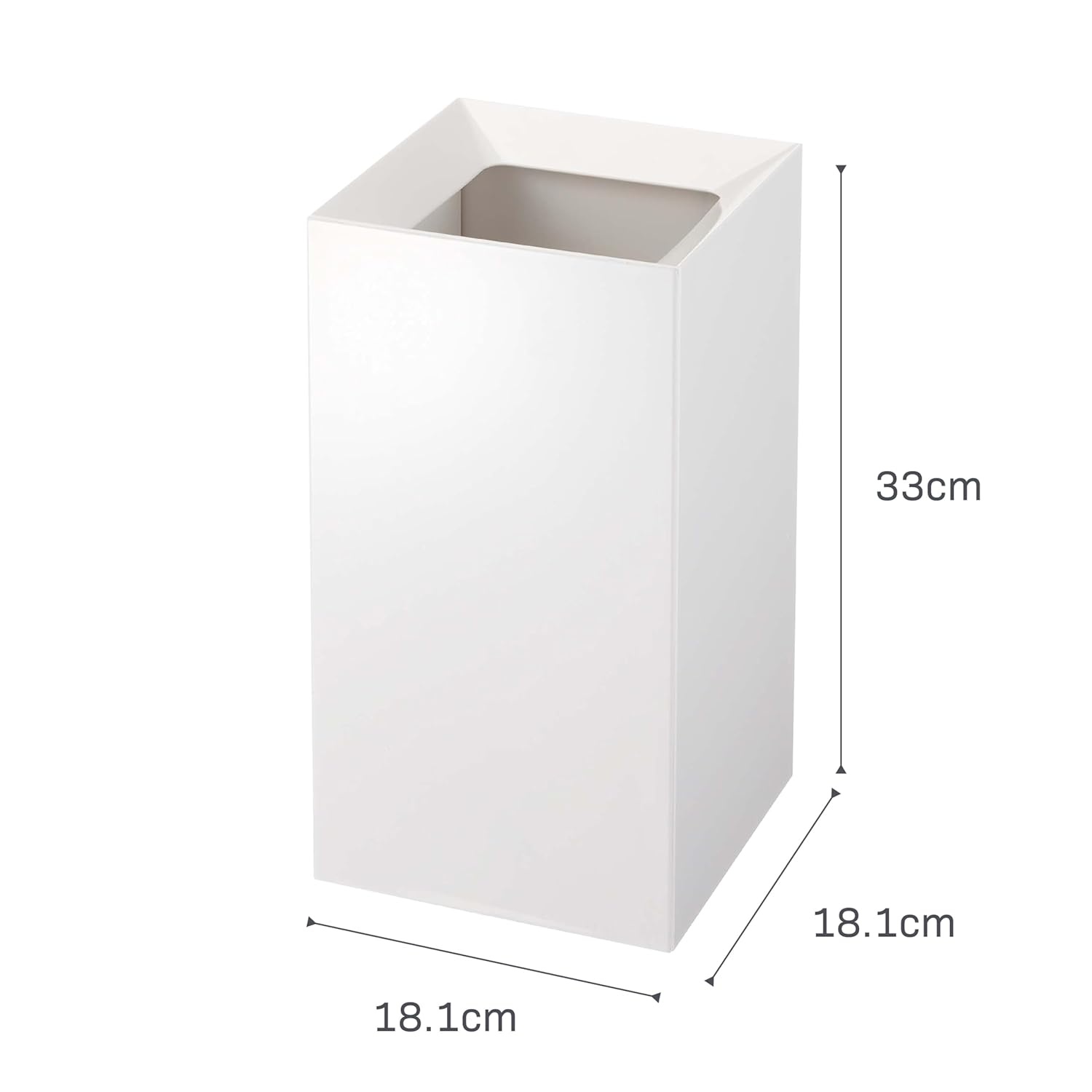 image:imageYAMAZAKI Home Veil Trash Can Modern Open Top Garbage Waste Bin Basket with Handle Abs Plastic 25 Gallons 10 Literssquare white