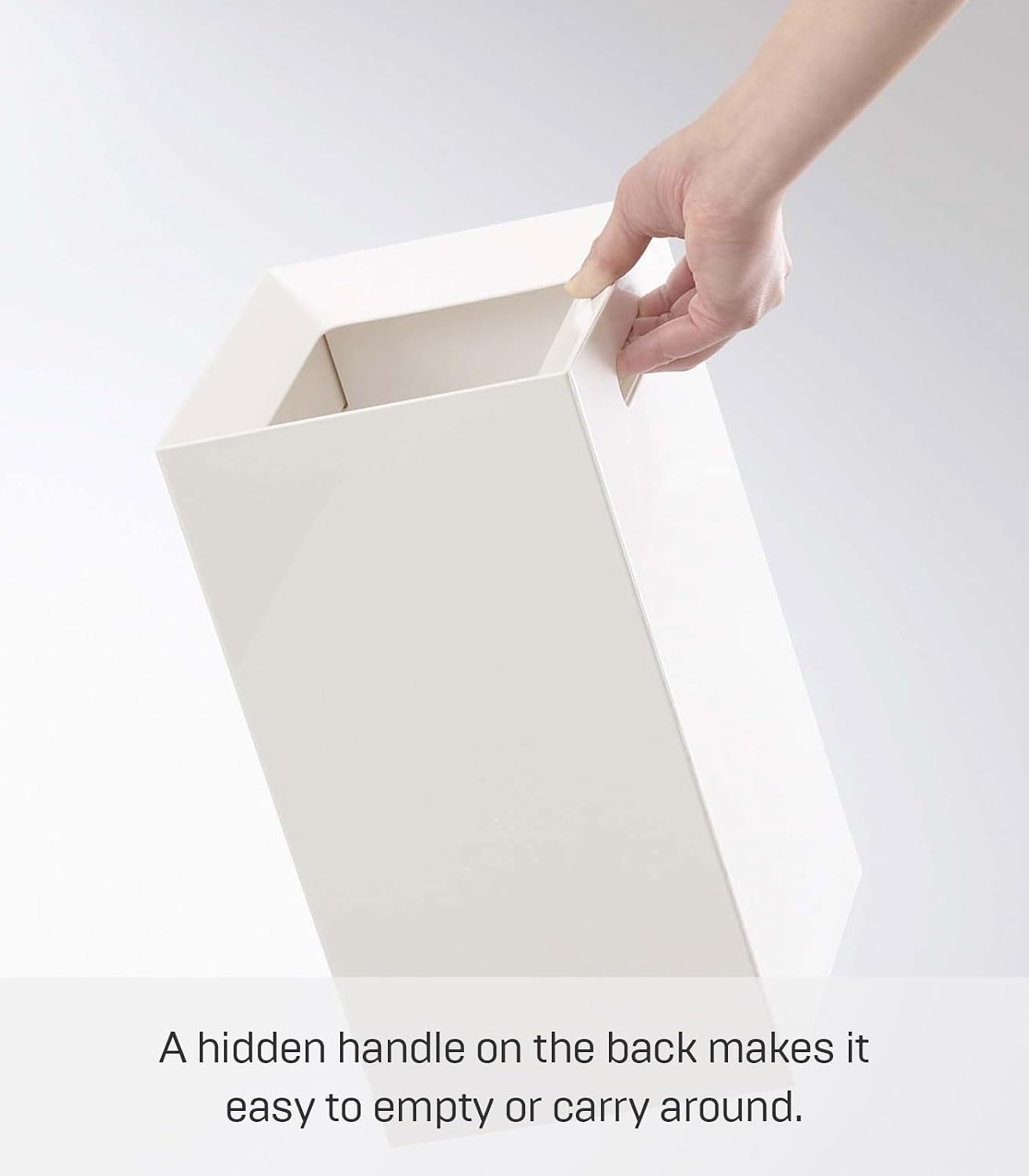 image:imageYAMAZAKI Home Veil Trash Can Modern Open Top Garbage Waste Bin Basket with Handle Abs Plastic 25 Gallons 10 Literssquare white