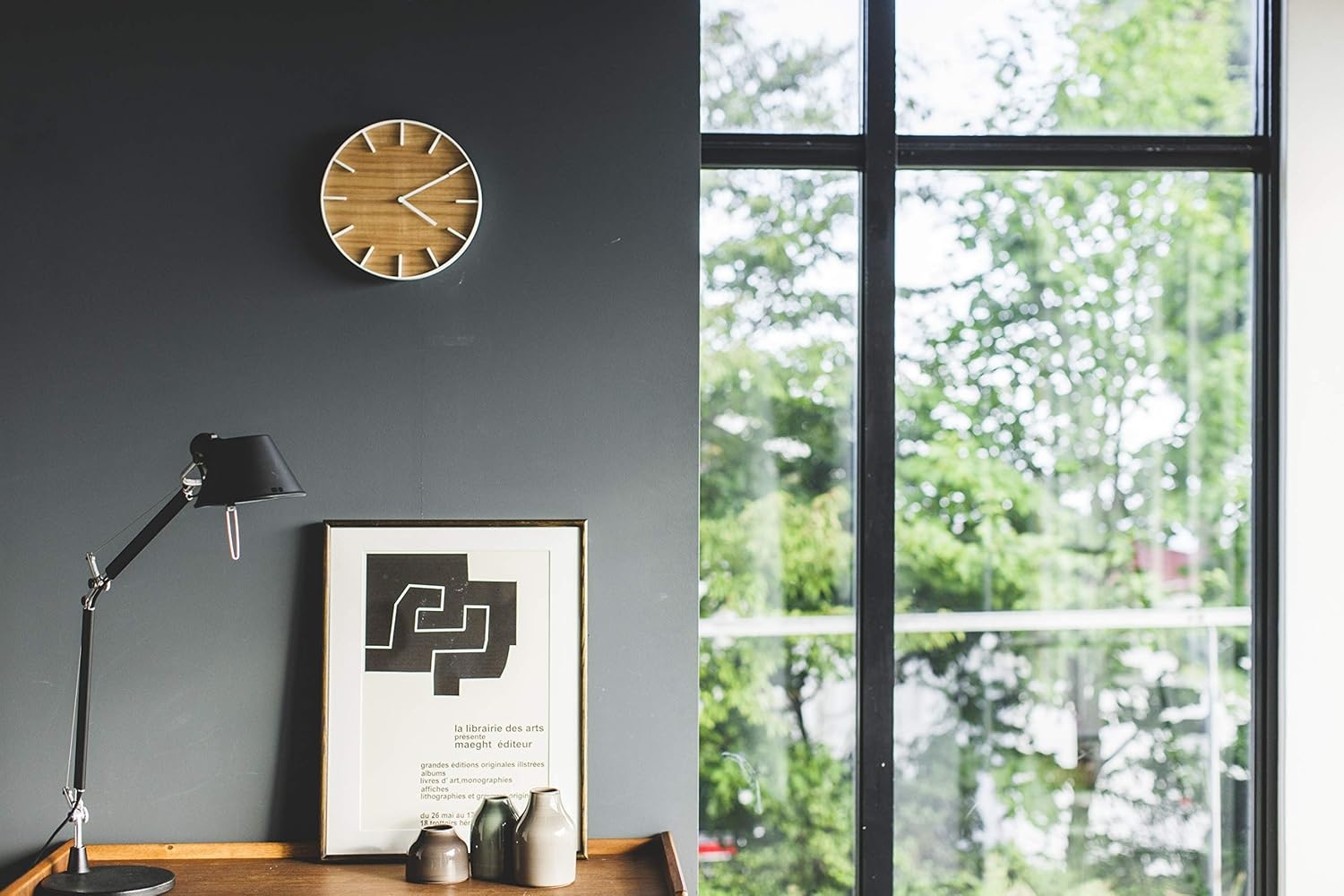 image:imageYAMAZAKI Home Wall Clock Modern Wood Home Decoration Steel Wood One Size AshAsh