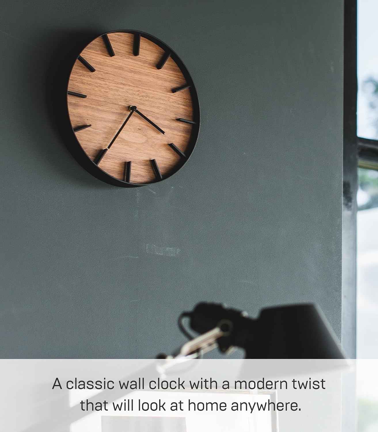 image:imageYAMAZAKI Home Wall Clock Modern Wood Home Decoration Steel Wood One Size AshWalnut