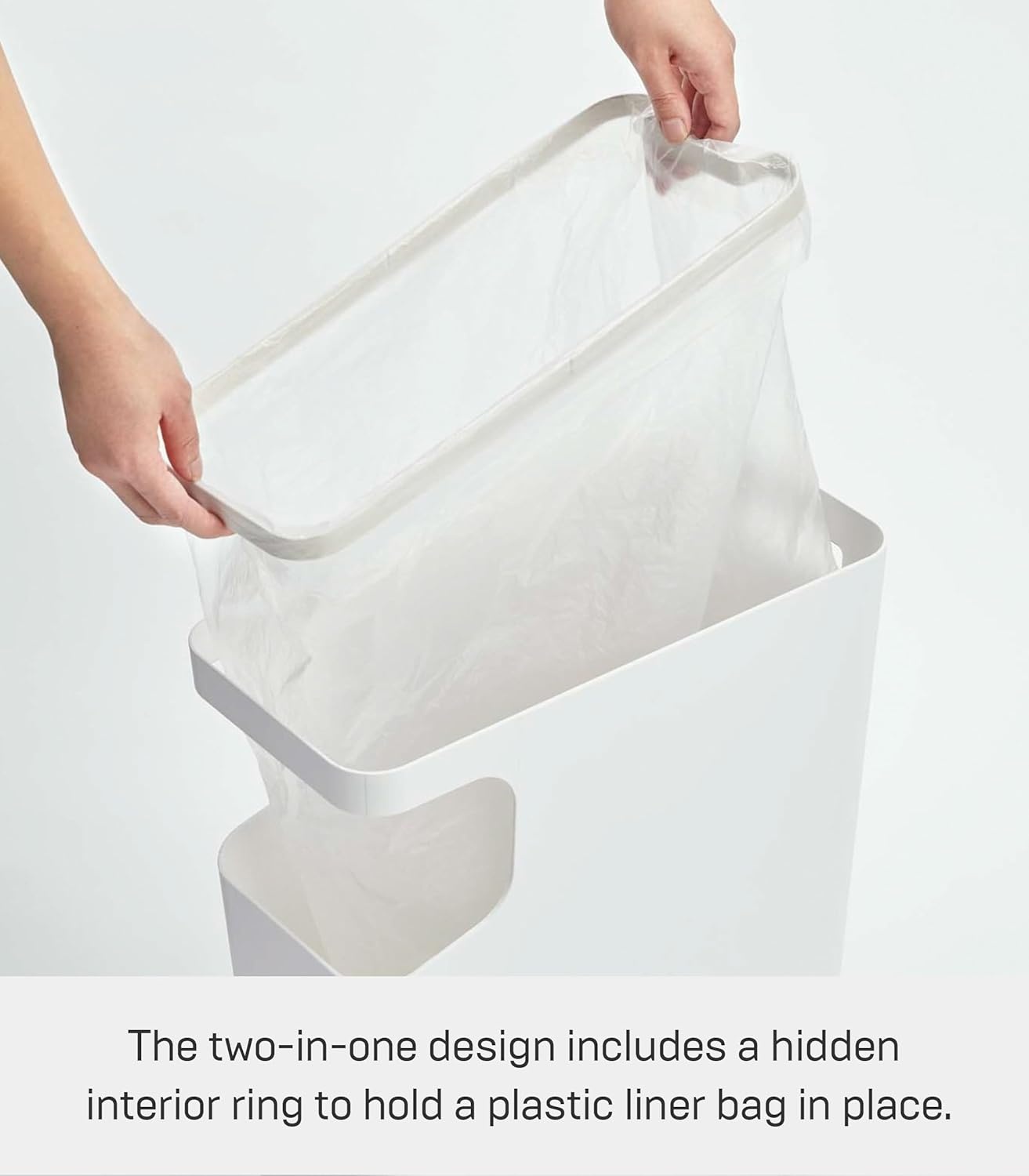 image:imageYAMAZAKI home Tower Side table and Trash can White 3988White