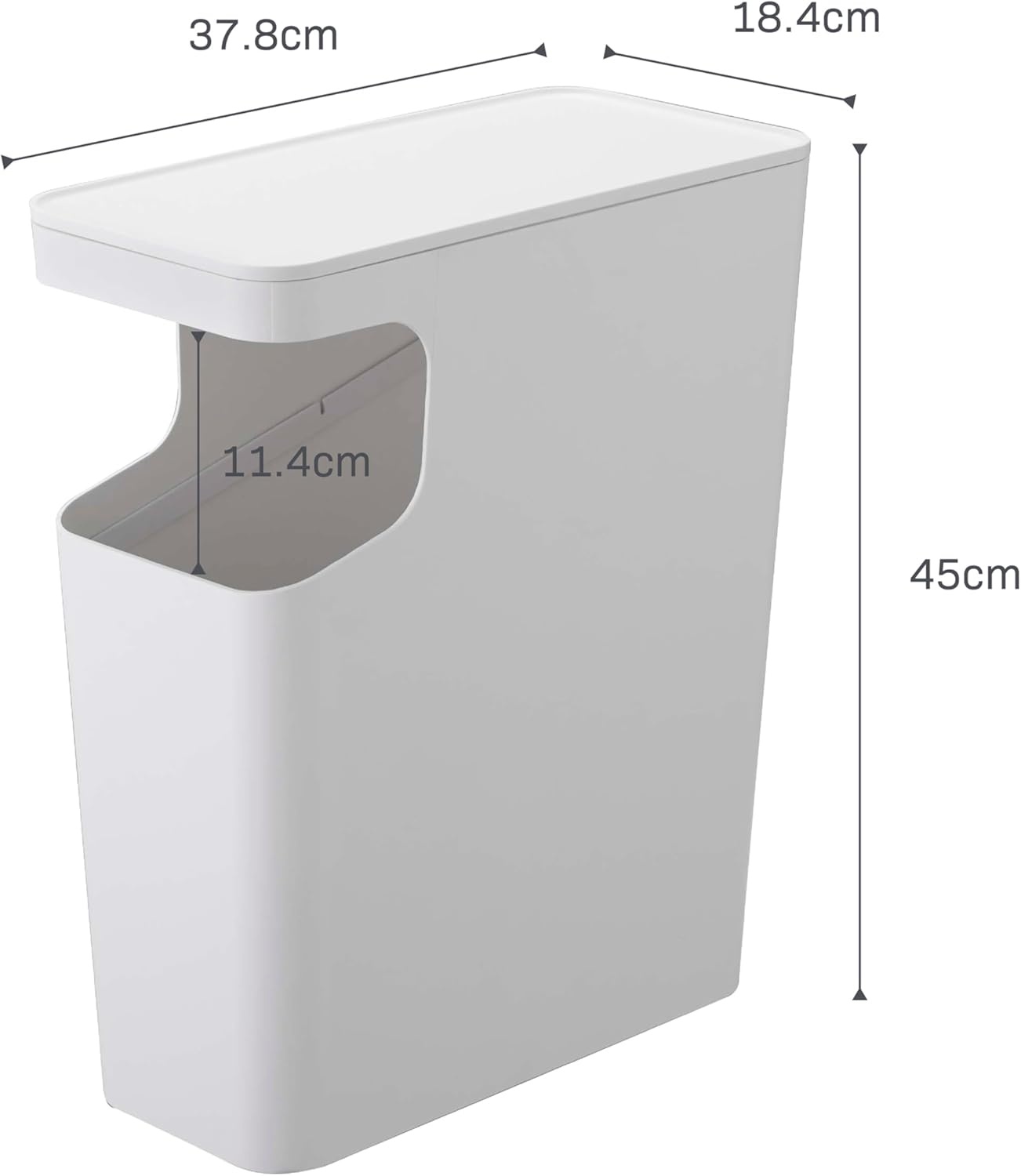 image:imageYAMAZAKI home Tower Side table and Trash can White 3988White
