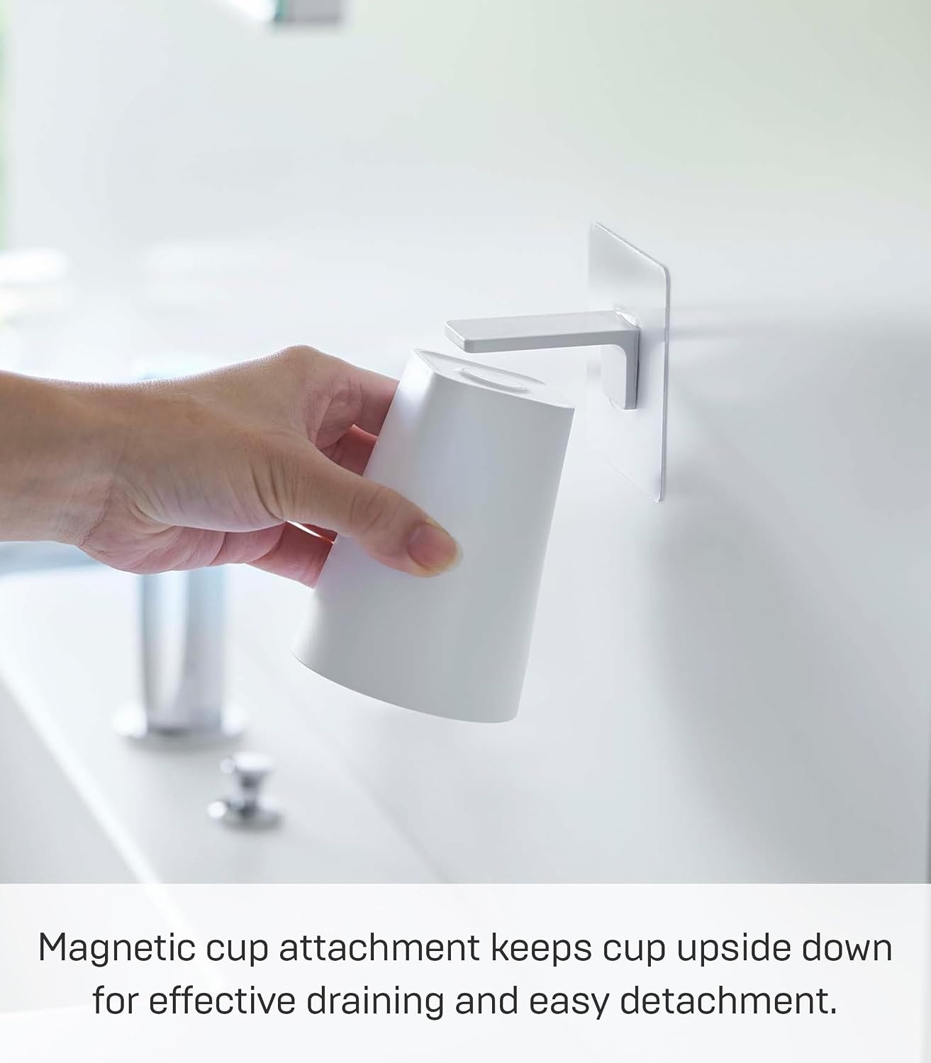 image:imageYamazaki 5487 Film Hook Magnetic Tumbler White Approx W 28 x D 28 x H 37 inches 7 x 75 x 95 cm Tumbler Approx 28 x 30 x 49 inches 7 x 75 x 125 cm Whole When Storeed TowerWhite