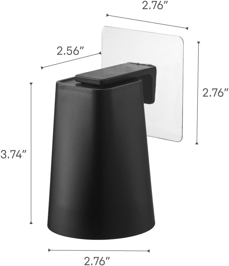 image:imageYamazaki 5488 Film Hook Magnetic Tumbler Black Approx W 28 x D 28 x H 37 inches 7 x 75 x 95 cm Tumbler Approx 28 x 30 x 49 inches 7 x 75 x 125 cm Whole When Storeed Tower