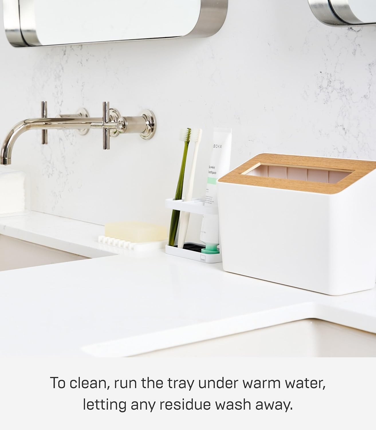 image:imageYamazaki Home Soap Tray Silicone Holder Dish for Sink Silicone No Assembly ReqWhite