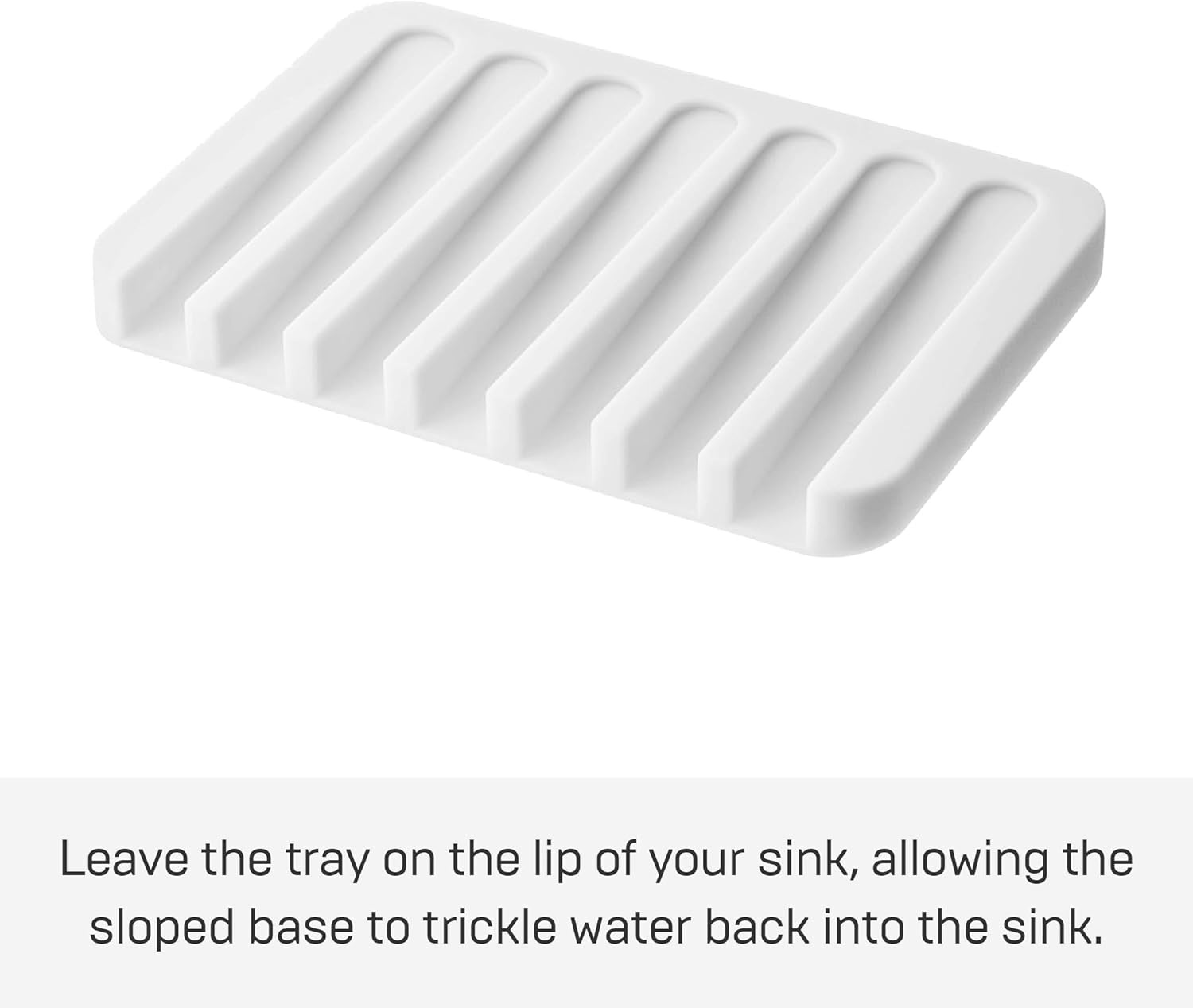 image:imageYamazaki Home Soap Tray Silicone Holder Dish for Sink Silicone No Assembly ReqWhite