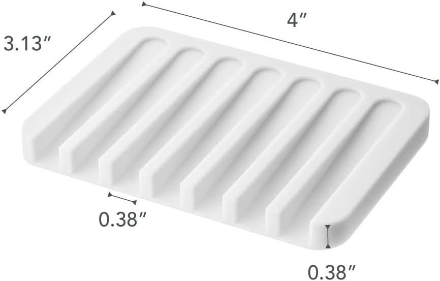 image:imageYamazaki Home Soap Tray Silicone Holder Dish for Sink Silicone No Assembly ReqWhite