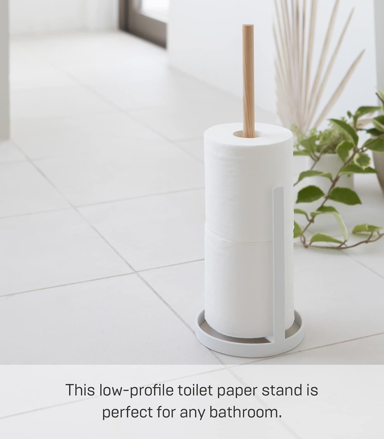 image:imageYamazaki Home Toilet Paper Stocker Holds 3 Toilet Paper Rolls No Assembly Req White One SizeWhite