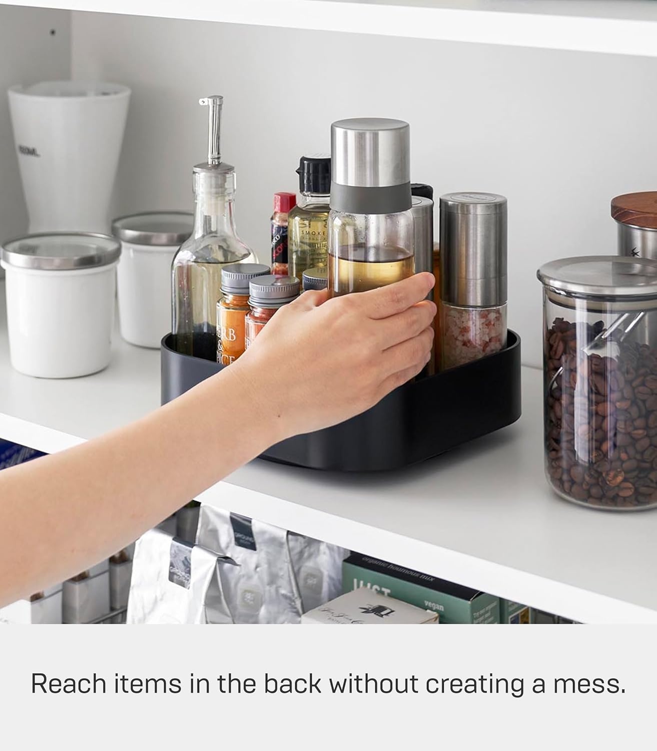 image:imageYamazaki Home Tower 360 Rotating Storage Rack NonSlip Lazy Susan Organizer for Cosmetics Skincare and Spices Abs PlasticBlack