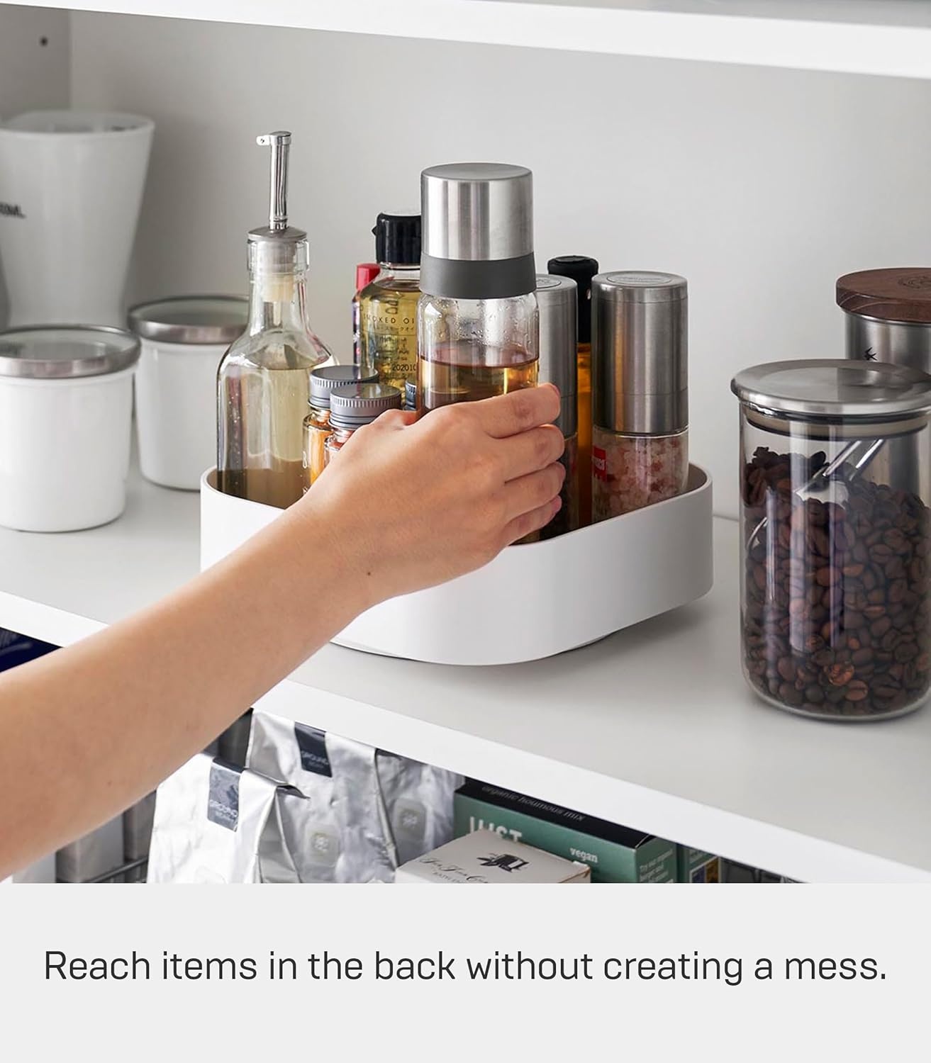 image:imageYamazaki Home Tower 360 Rotating Storage Rack NonSlip Lazy Susan Organizer for Cosmetics Skincare and Spices Abs PlasticWhite