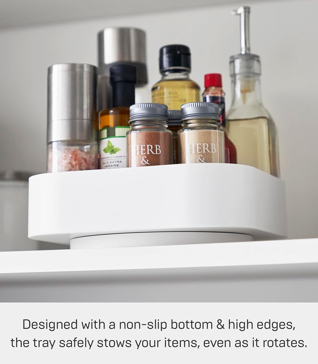 image:imageYamazaki Home Tower 360 Rotating Storage Rack NonSlip Lazy Susan Organizer for Cosmetics Skincare and Spices Abs PlasticWhite