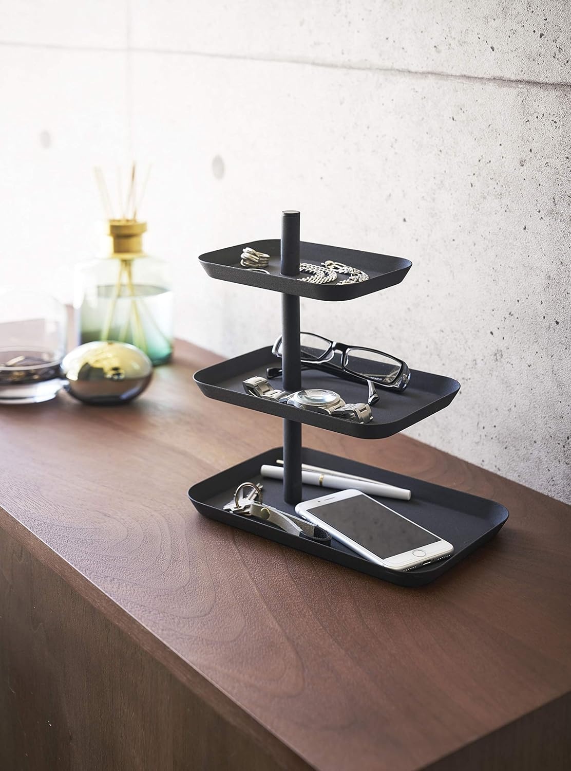 image:imageYamazaki Home Tower 3Tier Accessory Tray Jewelry Holder amp Storage Organizer SteelBlack