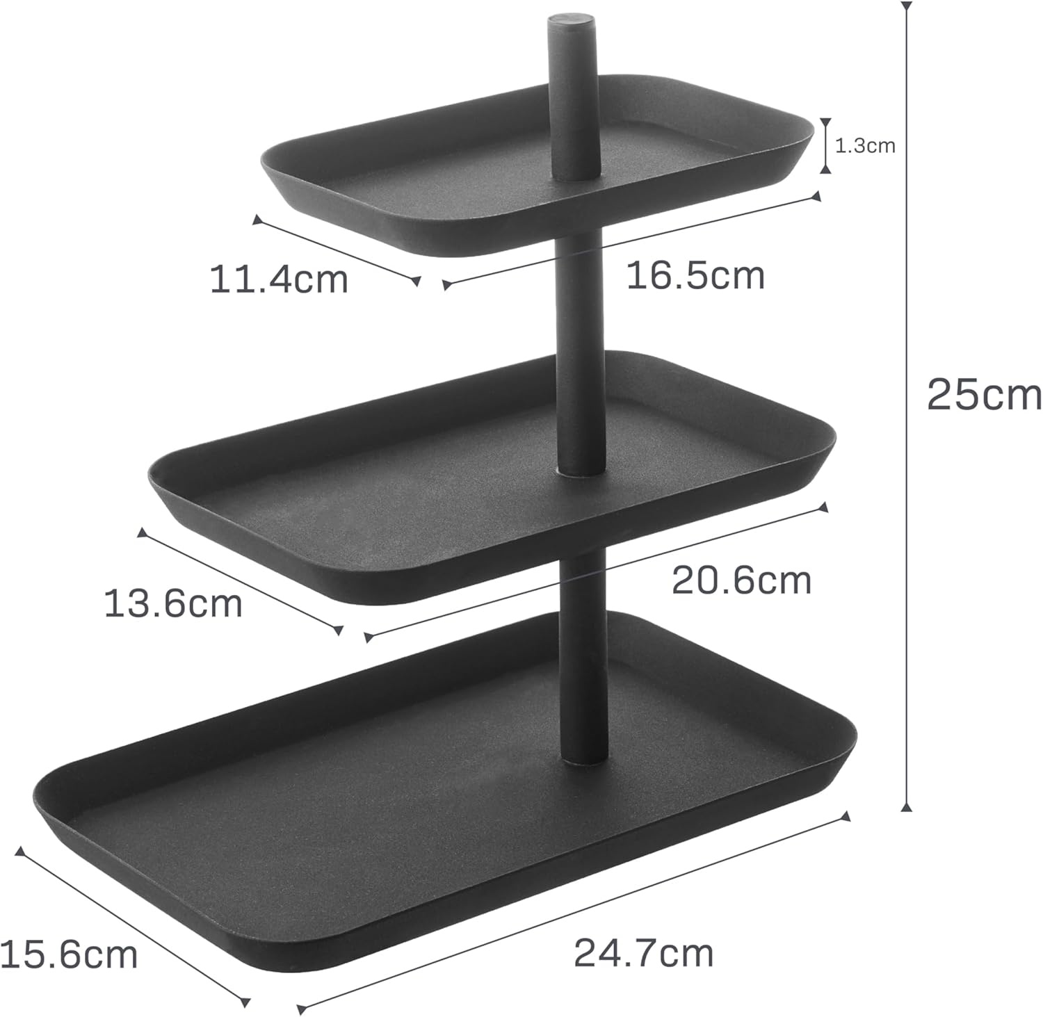 image:imageYamazaki Home Tower 3Tier Accessory Tray Jewelry Holder amp Storage Organizer SteelBlack