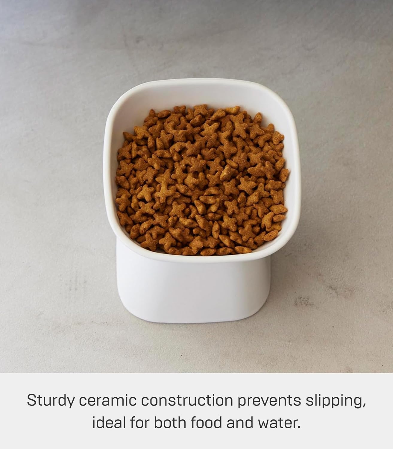 image:imageYamazaki Home Tower Elevated Ceramic Pet Food Bowl Angled NonSlip Microwave amp Dishwasher Safe 67OzWhite