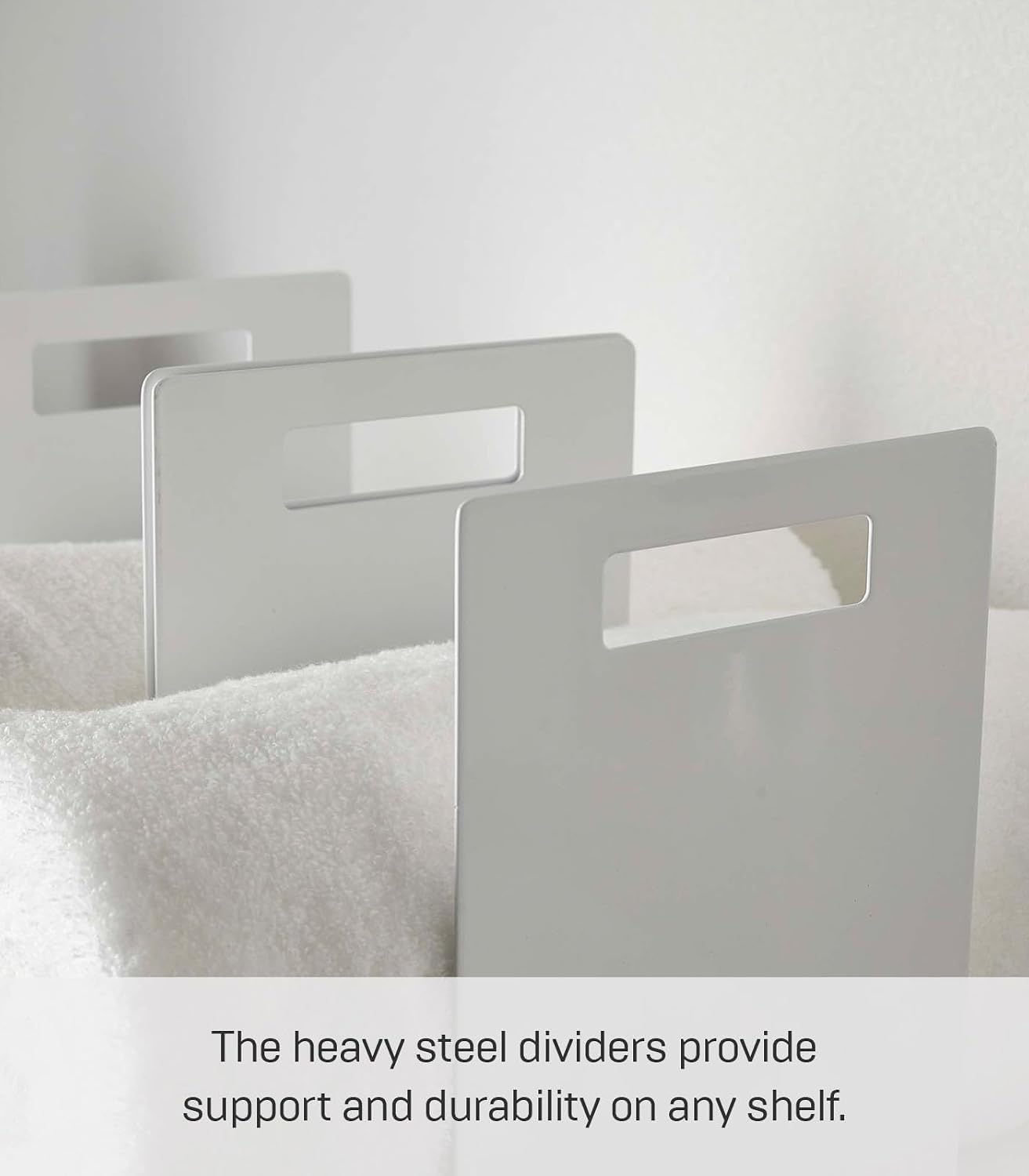 image:imageYamazaki Home Tower Interlocking Towel Organizer Bathroom Storage Shelf Rack SteelWhite