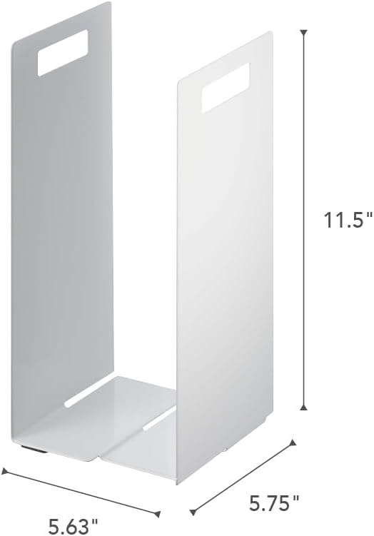 image:imageYamazaki Home Tower Interlocking Towel Organizer Bathroom Storage Shelf Rack SteelWhite