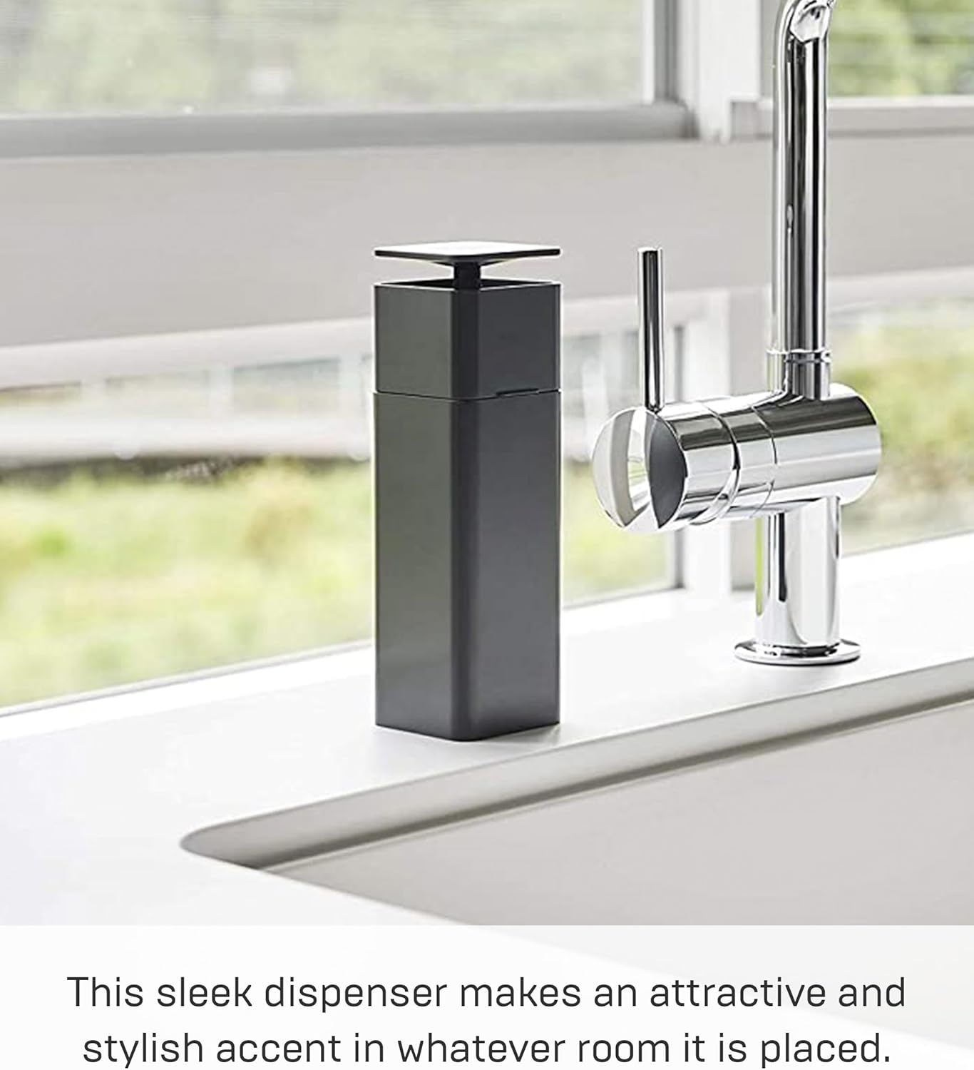 image:imageYamazaki Home Tower One Handed Dispenser Abs Plastic 85 Fluid Oz 250 MillilitersBlack