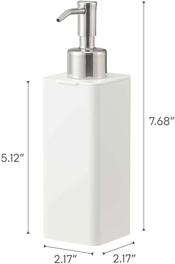 image:imageYamazaki Home Tower Self Adhesive Kitchen Soap Dispener Wall Or Sink Mounted Pump Dispenser for Hand Or Dish Soap Abs PlasticWhite