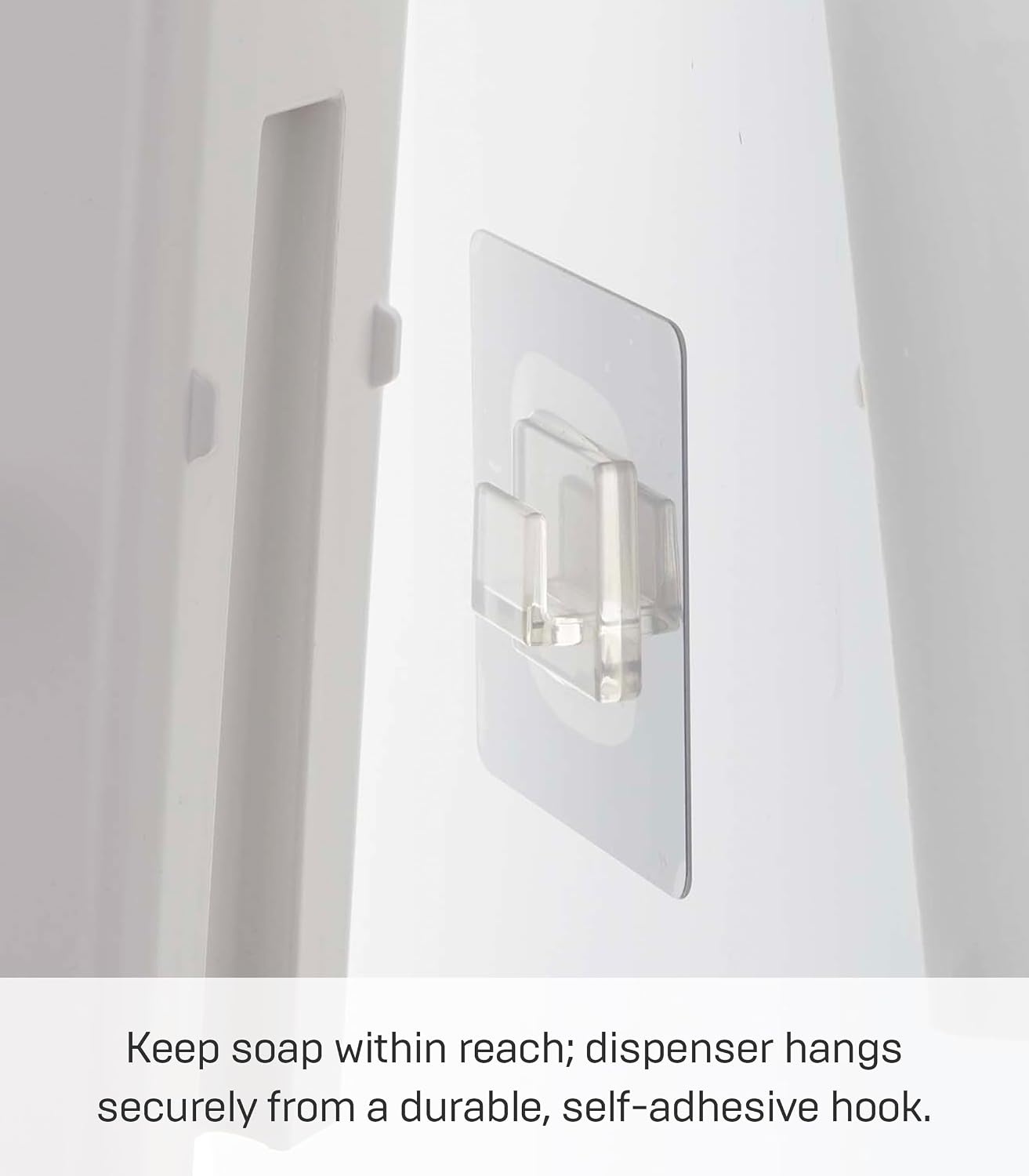 image:imageYamazaki Home Tower Self Adhesive Kitchen Soap Dispener Wall Or Sink Mounted Pump Dispenser for Hand Or Dish Soap Abs PlasticWhite