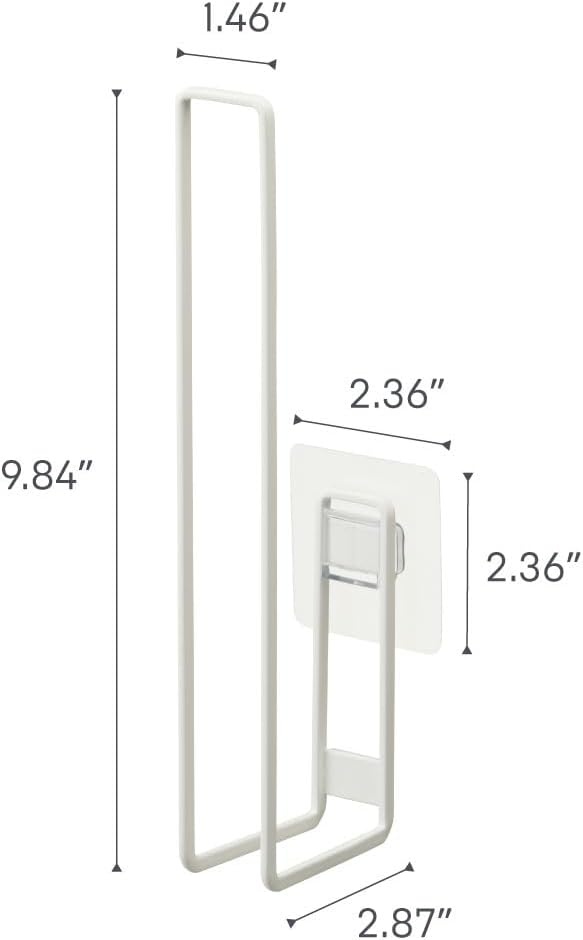 image:imageYamazaki Home Tower Self Adhesive Toilet Paper Holder Organizer Wall Or Toilet Mountable Bathroom Storage SteelWhite