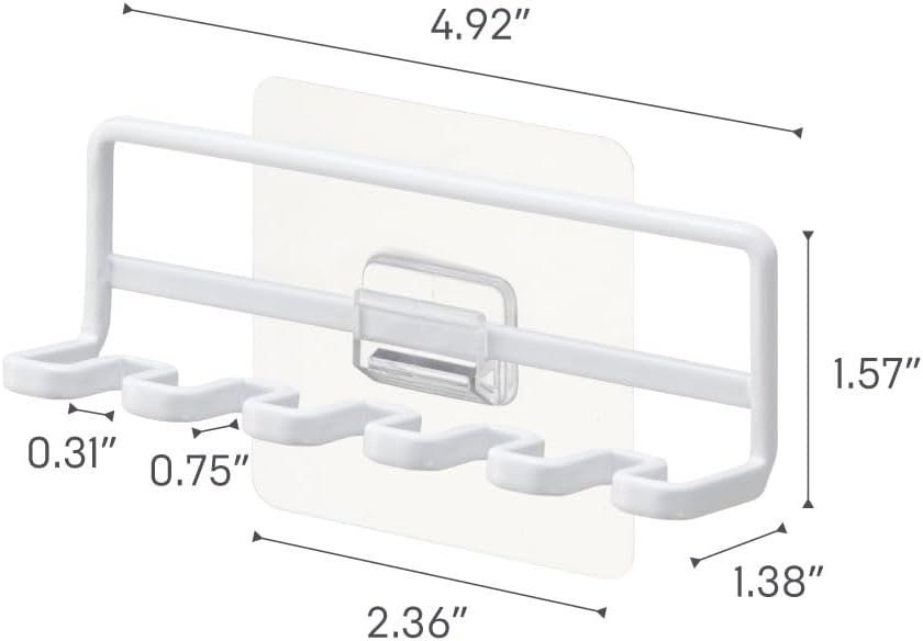 image:imageYamazaki Home Tower Self Adhesive Toothbrush Holder Caddy Wall Or Sink Mounted Electric Toothbrush Organizer SteelWhite