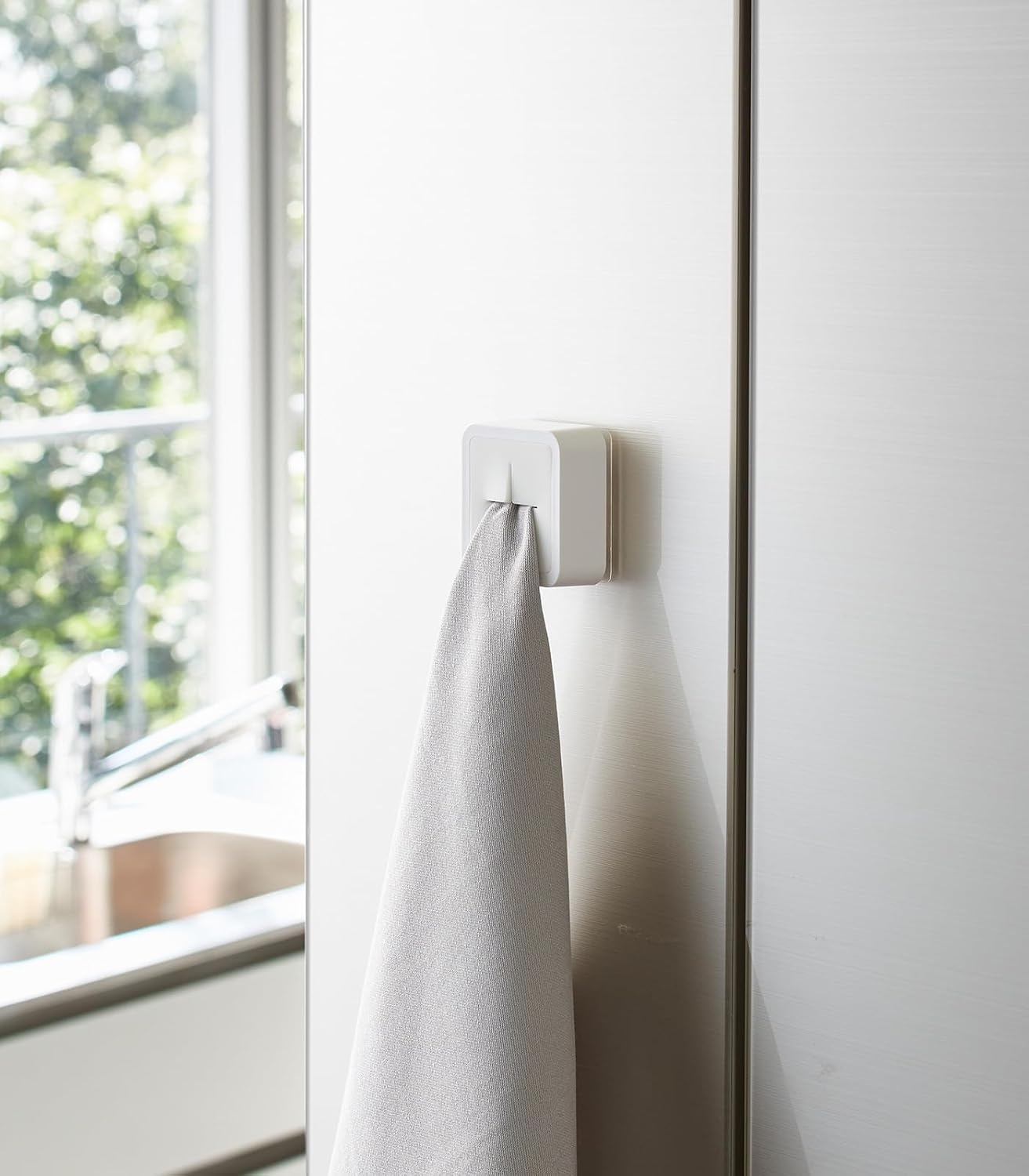 image:imageYamazaki Home Tower SelfAdhesive Kitchen Dish Towel Or Tea Towel Holder Wall Mounted Cloth Hanger Abs Plastic