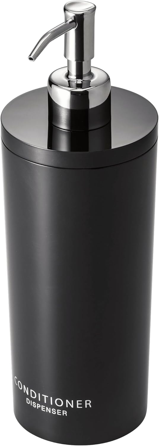 image:imageYamazaki Home Tower Shower Dispenser Contemporary Bottle Pump Conditioner Abs Plastic 169 Fluid Oz 500 MlBlack