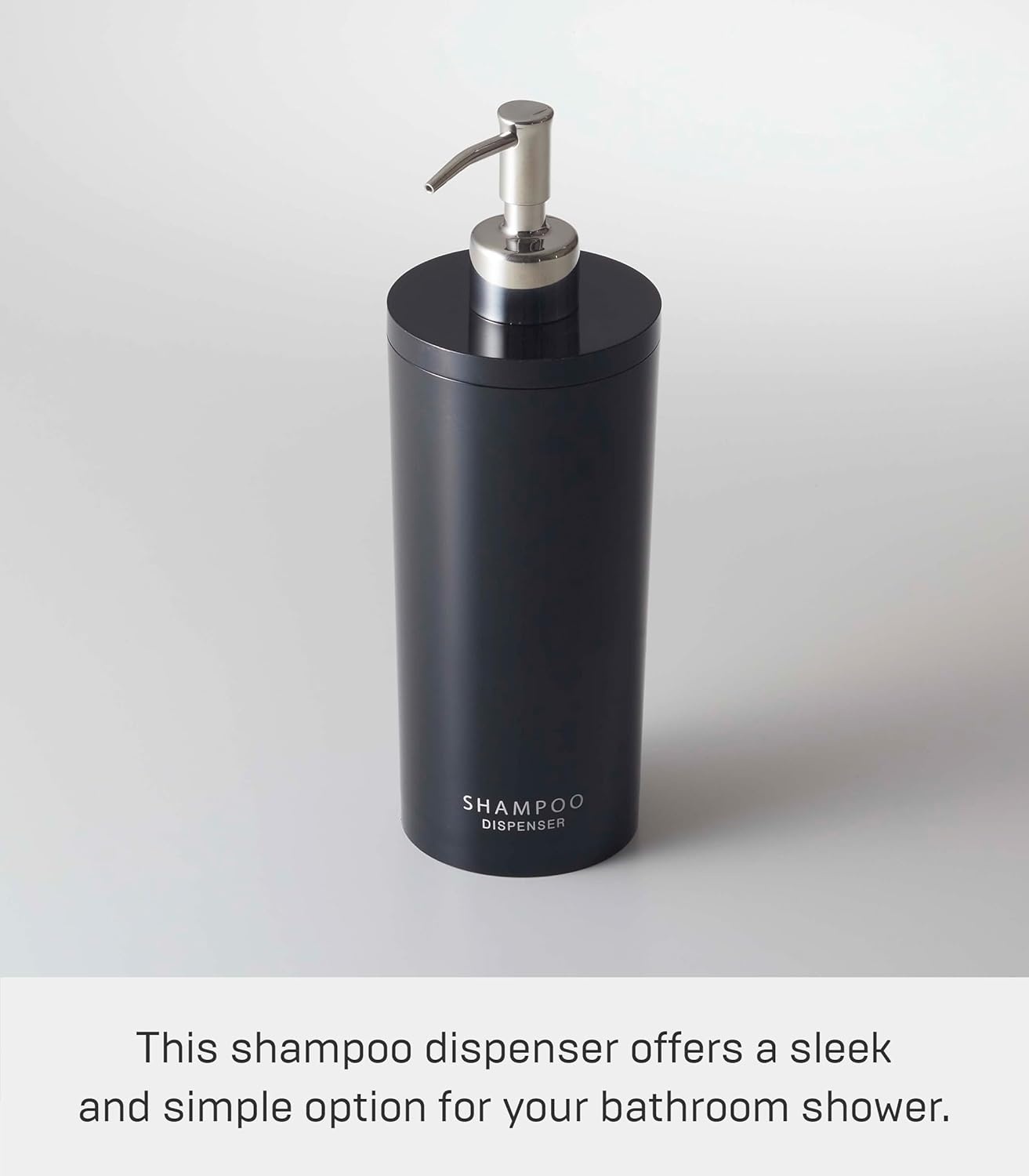 image:imageYamazaki Home Tower Shower Dispenser Contemporary Bottle Pump Conditioner Abs Plastic 169 Fluid Oz 500 MlBlack