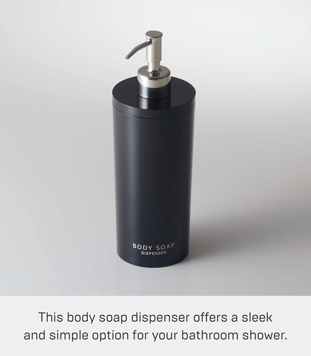image:imageYamazaki Home Tower Shower Dispenser Contemporary Bottle Pump Conditioner Abs Plastic 169 Fluid Oz 500 MlBlack