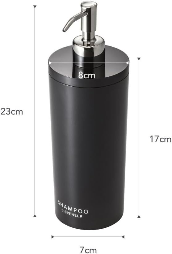image:imageYamazaki Home Tower Shower Dispenser Contemporary Bottle Pump Conditioner Abs Plastic 169 Fluid Oz 500 MlBlack