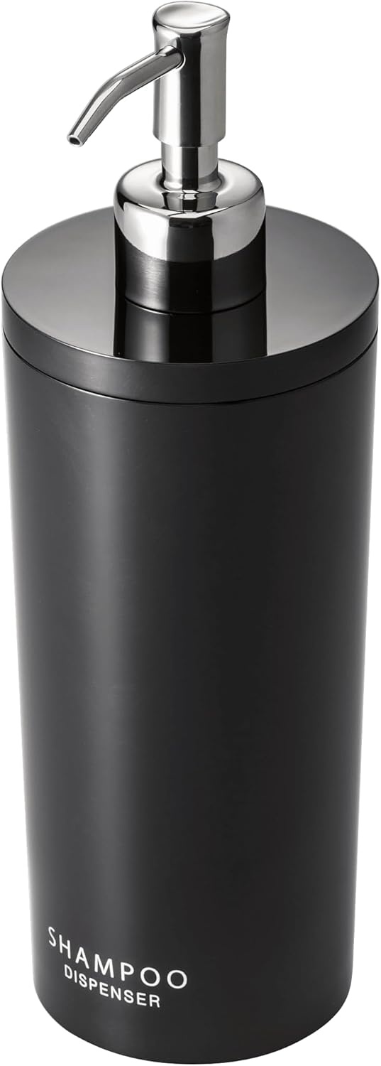 image:imageYamazaki Home Tower Shower Dispenser Contemporary Bottle Pump Conditioner Abs Plastic 169 Fluid Oz 500 MlBlack