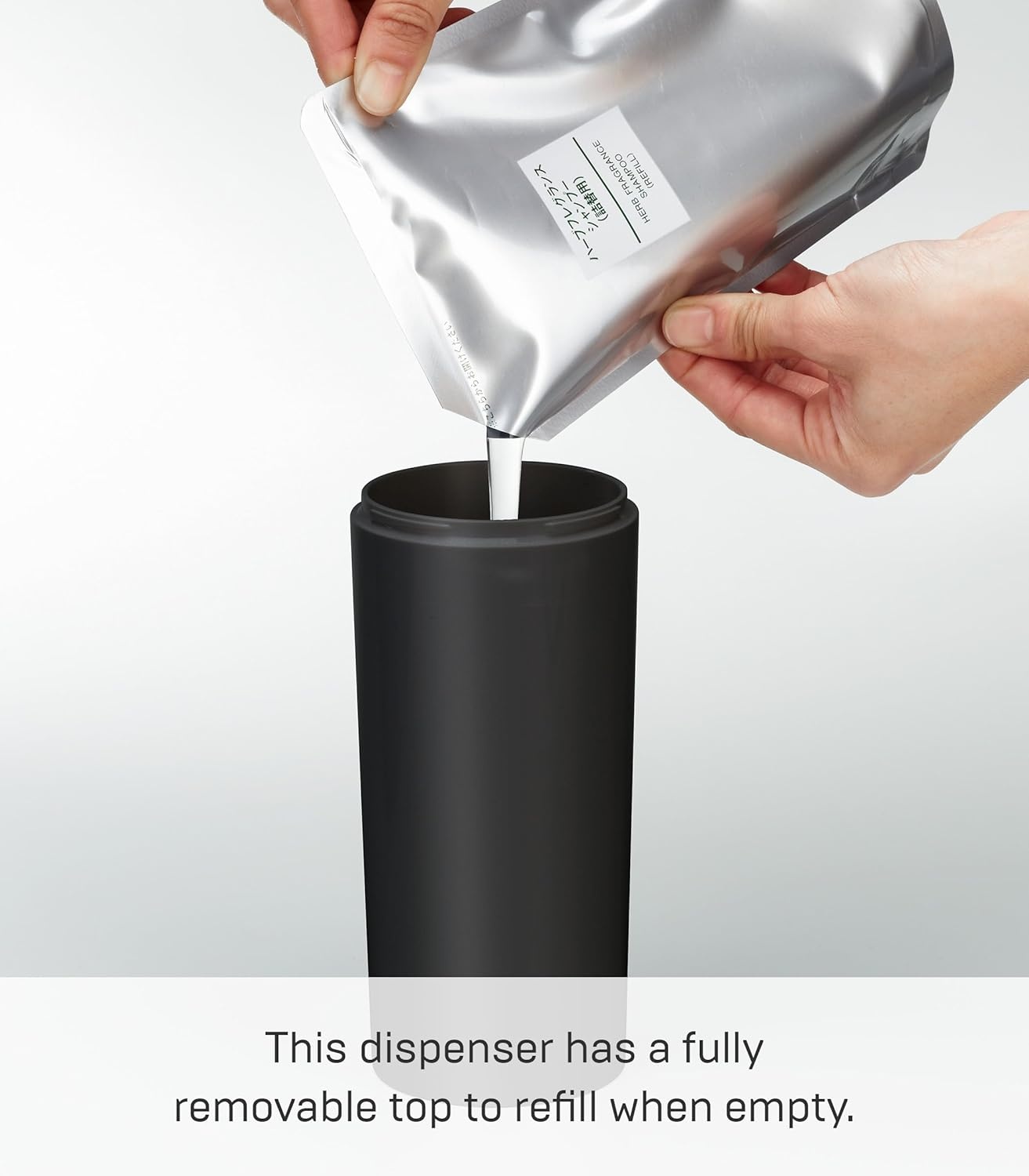 image:imageYamazaki Home Tower Shower Dispenser Contemporary Bottle Pump Conditioner Abs Plastic 169 Fluid Oz 500 MlBlack