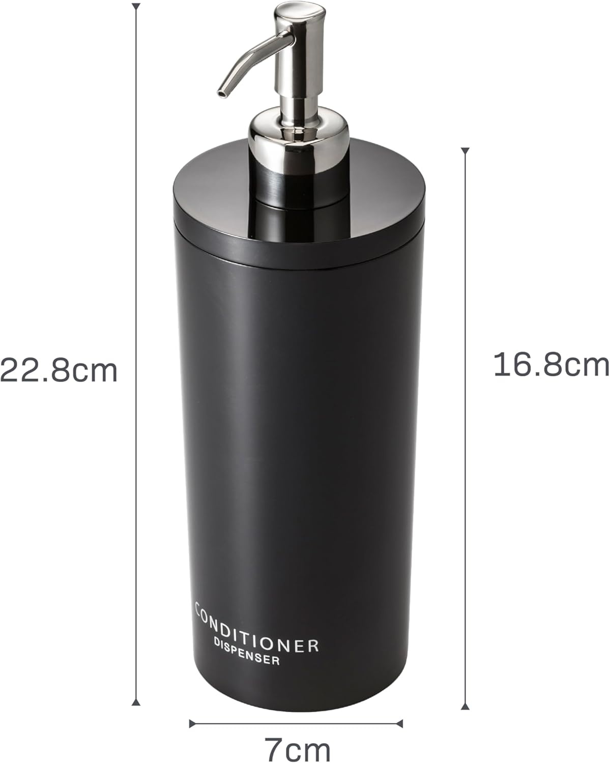 image:imageYamazaki Home Tower Shower Dispenser Contemporary Bottle Pump Conditioner Abs Plastic 169 Fluid Oz 500 MlBlack