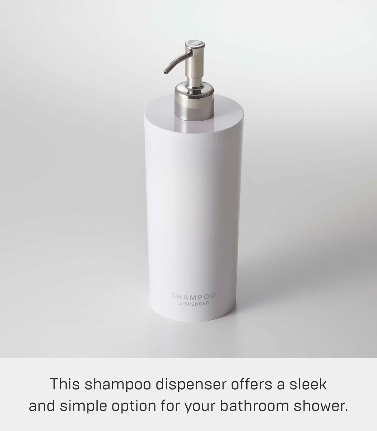 image:imageYamazaki Home Tower Shower Dispenser Contemporary Bottle Pump Conditioner Abs Plastic 169 Fluid Oz 500 MlWhite