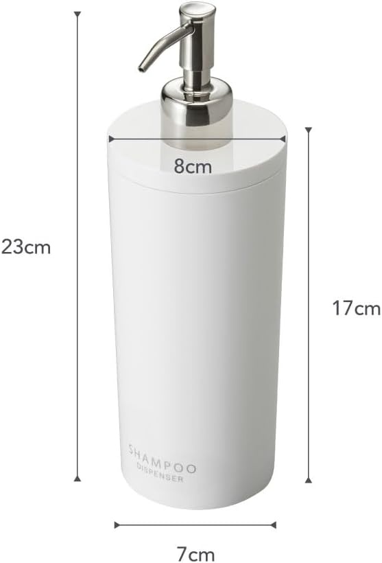 image:imageYamazaki Home Tower Shower Dispenser Contemporary Bottle Pump Conditioner Abs Plastic 169 Fluid Oz 500 MlWhite