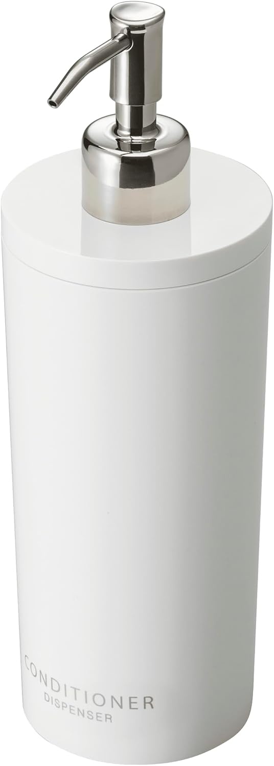 image:imageYamazaki Home Tower Shower Dispenser Contemporary Bottle Pump Conditioner Abs Plastic 169 Fluid Oz 500 MlWhite